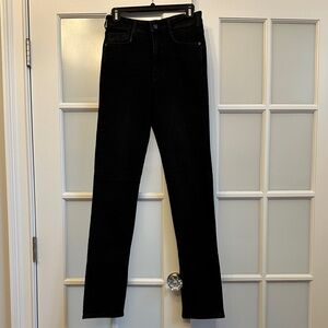 Anthropologie Black High-Rise Straight Jeans